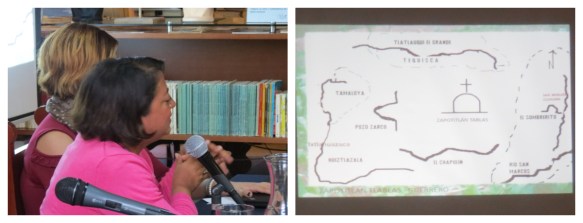 Ponencia de una de las autoras del libro la licenciada Esmeralda Herrera. Fotografías de Carolina Guadalupe Rodríguez Rascón.